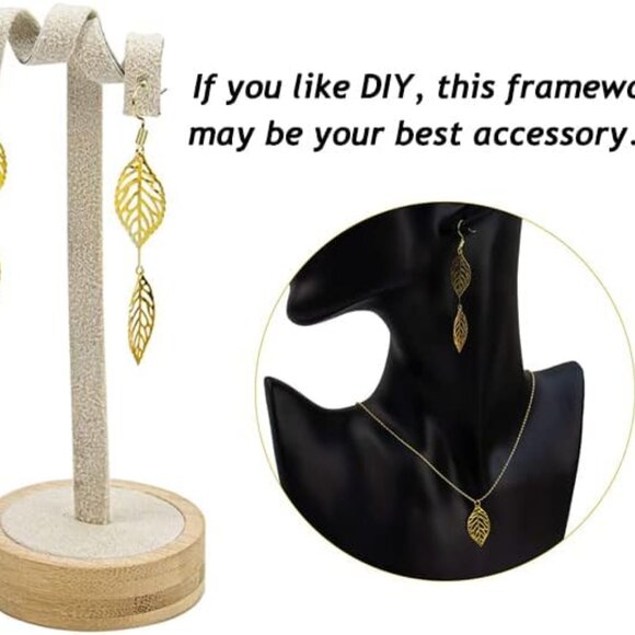 50 Pcs Hollow Leaf Metal Flower Pieces, Pendant Jewelry Making Leaf Connector DI - Picture 4 of 9